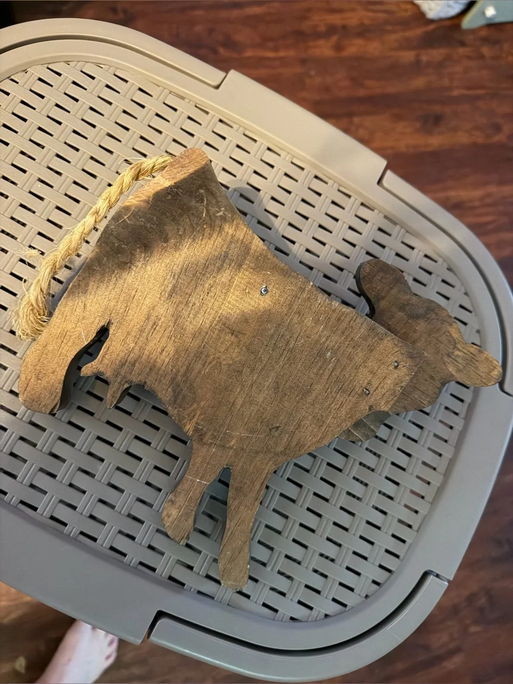 Wooden Cow Wall Hook - Brown Home Accent